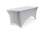 Lot de 2 housses Extensibles Blanches pour Table Rectangulaire - Image 2