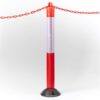 Poteau de signalisation sur base flexible avec anneau passe chaîne