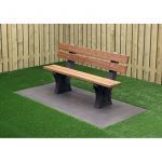 Banc de Parc en béton avec plaque de fond