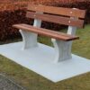 Banc de Parc en béton avec plaque de fond