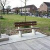 Banc de Parc en béton avec plaque de fond