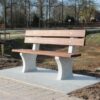 Banc de Parc en béton avec plaque de fond