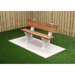 Banc de Parc en béton avec plaque de fond