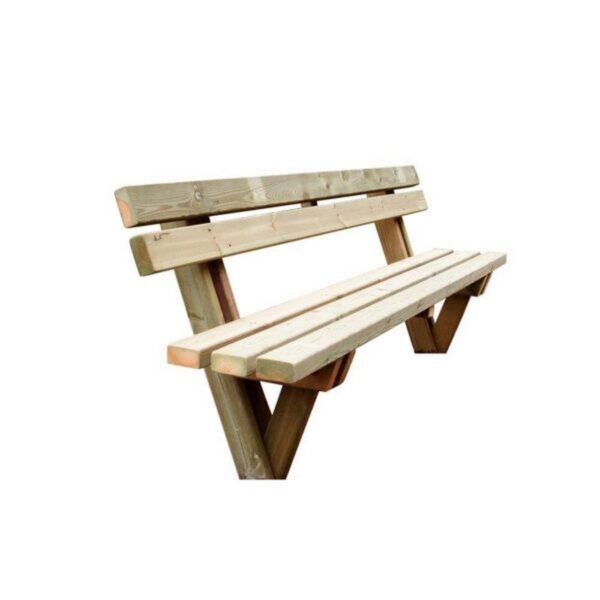Banc bois extérieur foret bois bord d'eau