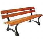 Banc LILI 200 cm Bois Exotique Pieds en Fonte RAL 9005