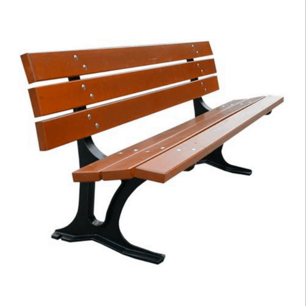 Banc MARIUS 200 cm Bois Exotique Pieds en Fonte RAL 9005