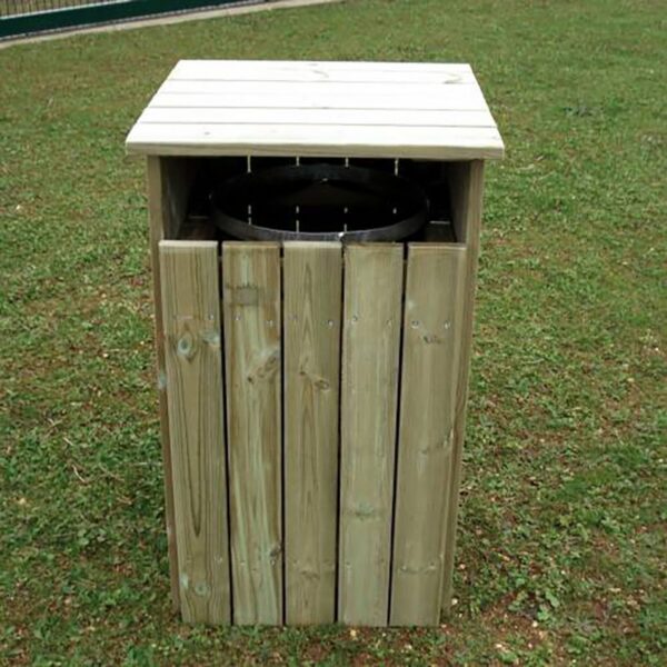 poubelle-bois-carree-avec-porte-ouvrante Corbeille Bois à porte ouvrante