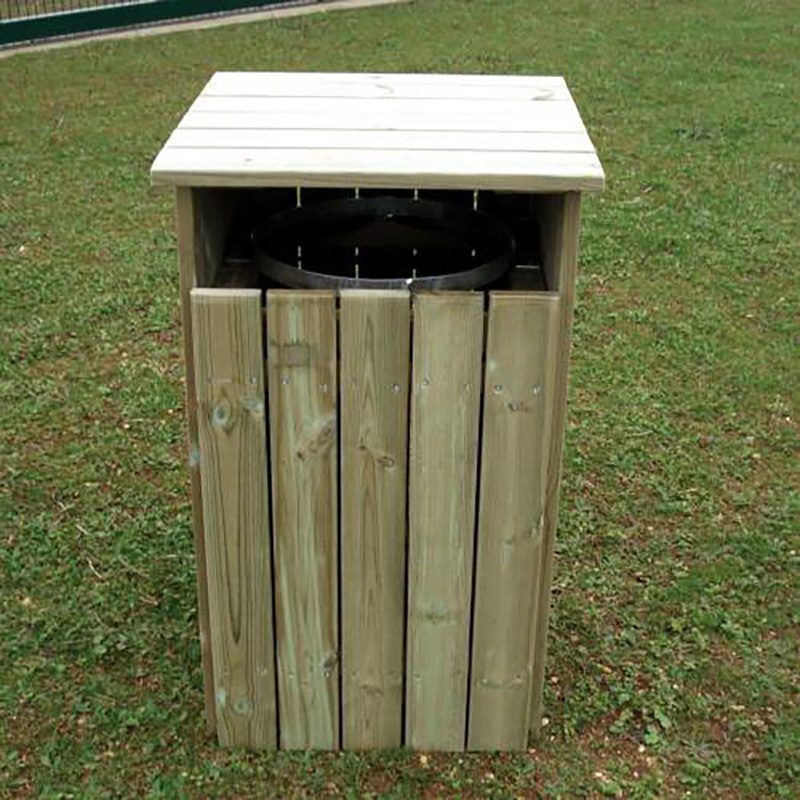 poubelle-bois-carree-avec-porte-ouvrante Corbeille Bois à porte ouvrante