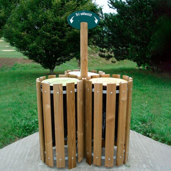 Corbeille tri sélectif cylindrique