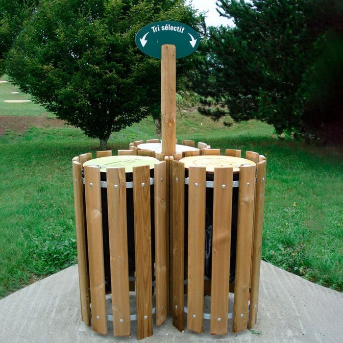 tri-sectif-cylindrique Corbeille tri sélectif cylindrique