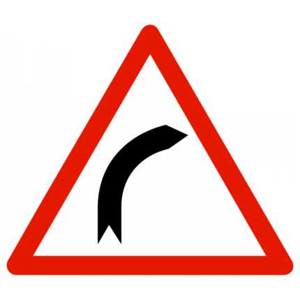 Panneau de danger A1A - Virage à droite
