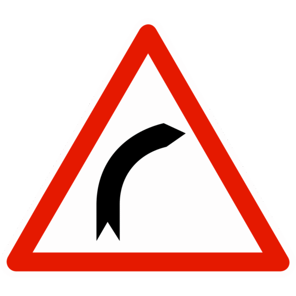 Panneau de danger A1A - Virage à droite