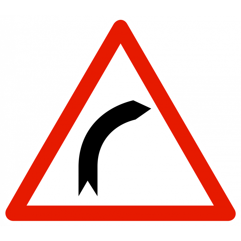 panneau-danger-virage-a-droite-a1a Panneau de danger A1A - Virage à droite