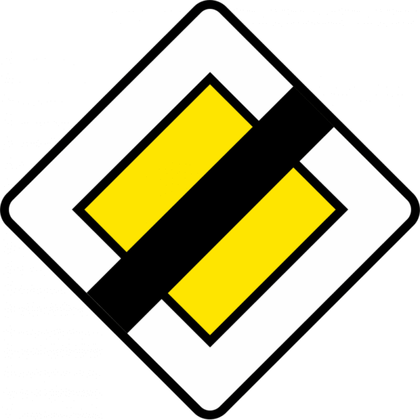 Panneau de priorité AB7 - Fin du caractère prioritaire d'une route