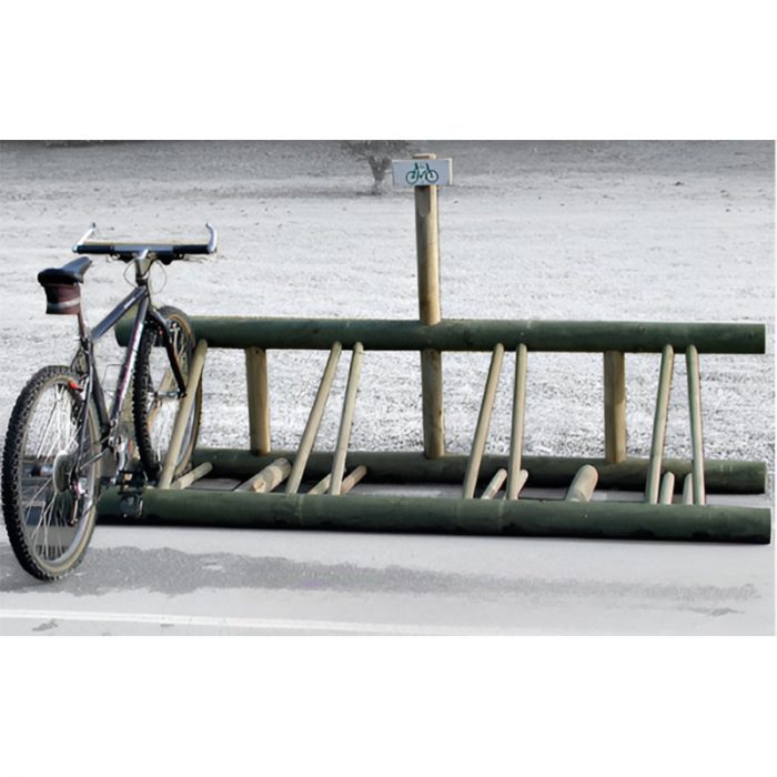 rack-vélo-bois Parc à vélo en bois 4 ou 6 places