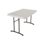 Table pliante LIFETIME 122x76cm - plateau 6cm - BLANC
