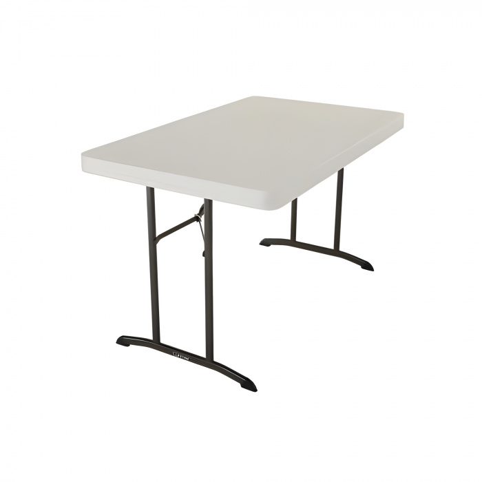122CM Table pliante LIFETIME 122x76cm - plateau 6cm - BLANC