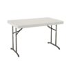 Table pliante LIFETIME 122x76cm - plateau 6cm - BLANC