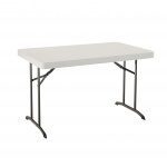 Table pliante LIFETIME 122x76cm - plateau 6cm - BLANC