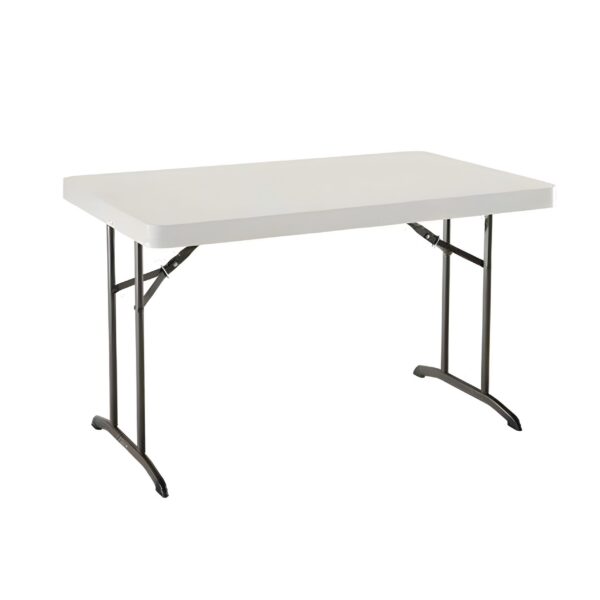 Table pliante LIFETIME 122x76cm - plateau 6cm - BLANC