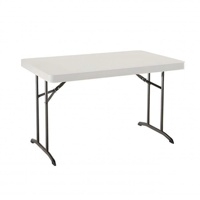800 Table pliante LIFETIME 122x76cm - plateau 6cm - BLANC