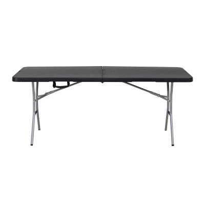183 VALISE NOIRE Table rectangulaire LIFETIME 183x76cm Noire pliante en 2