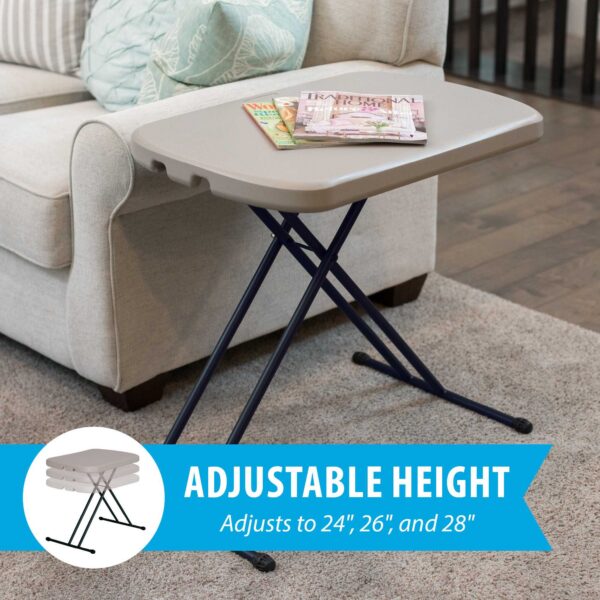 ajustable Table pliante rectangulaire LIFETIME 66x46cm - BLANC
