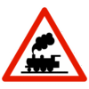 Panneau de danger A8 – Passage à niveau sans barrière ni demi-barrière