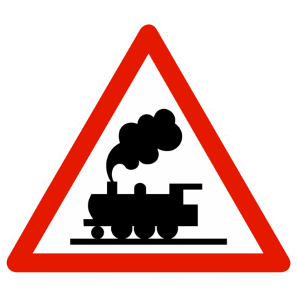A8 Panneau de danger A8 – Passage à niveau sans barrière ni demi-barrière