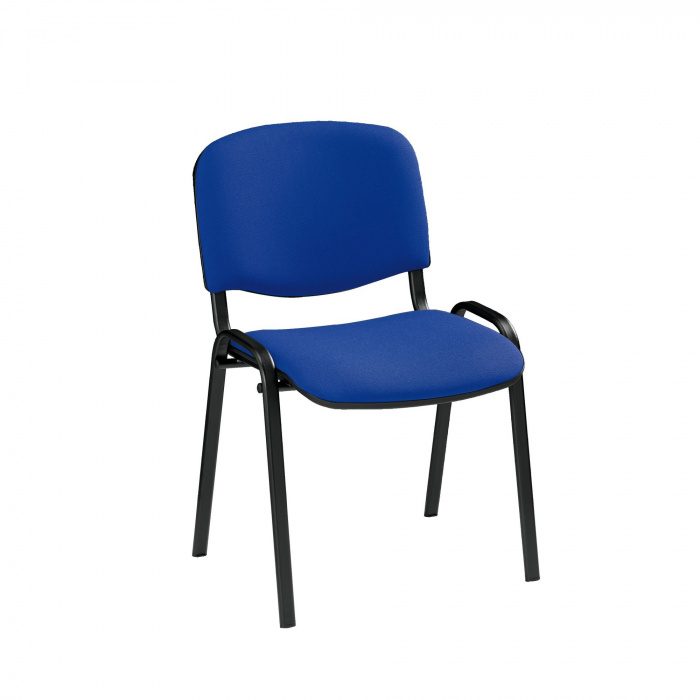 CLUNY PIEDS NOIRS TISSU BLEU (1) Chaises ISO tissu M2 piètement noir sans accroche