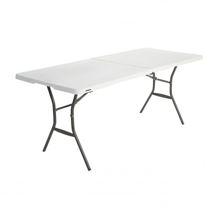 TABLE RECTANGULAIRE PLIANTE EN 2 183CM 8 PERS 800 Table rectangulaire LIFETIME 183x76cm Pliante en 2