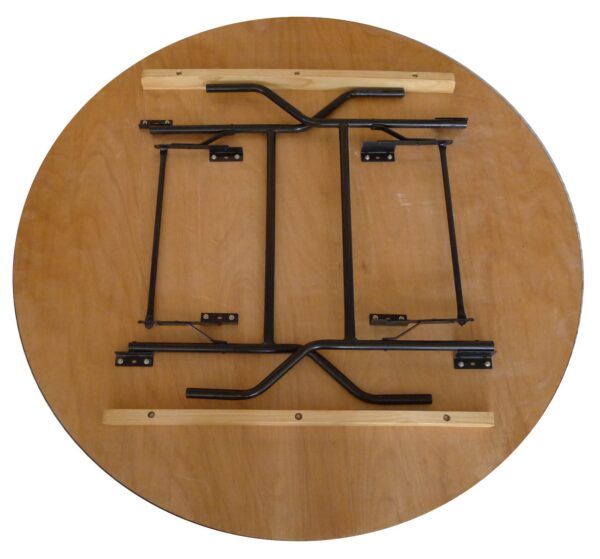 Table pliante ronde diamètre 152 cm Contreplaqué Vernis