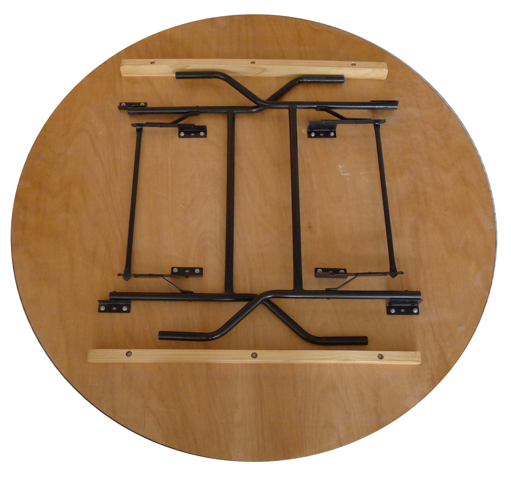 TPRO-152_03_200212 Table pliante ronde diamètre 152 cm Contreplaqué Vernis