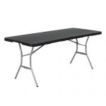 Table rectangulaire LIFETIME 183x76cm Noire pliante en 2