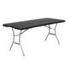 Table rectangulaire LIFETIME 183x76cm Noire pliante en 2