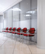 Chaise ELINE piètement noir dossier et assise en enduit M2 - Image 2