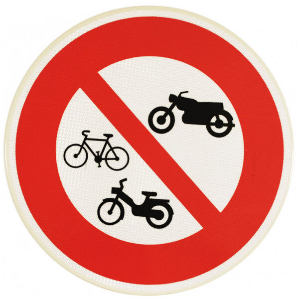 Panneau D'interdiction B7B - Accès Interdit À Tous Les Véhicules À Moteur (Personnalisable)