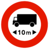 Panneau d'interdiction B10a - Accès interdit aux véhicules dont la longueur est supérieure au XX mètres (à préciser)