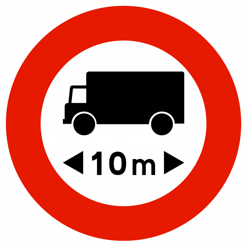 panneau-d-interdiction-acces-interdit-aux-vehicules-articules-b10a Panneau d'interdiction B10a - Accès interdit aux véhicules dont la longueur est supérieure au XX mètres (à préciser)
