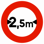 Panneau d'interdiction B11 - Limitation de largeur