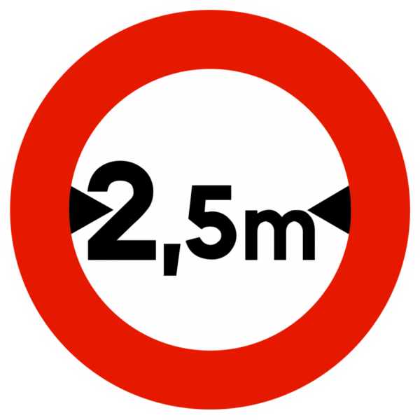 Panneau d'interdiction B11 - Limitation de largeur
