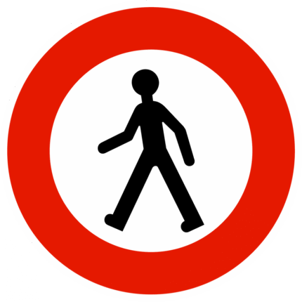 Panneau D’interdiction B9A - Accès Interdit Aux Piétons