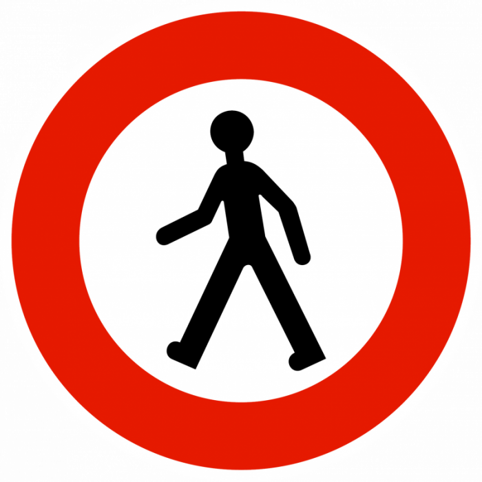 panneau-d-interdictionacces-interdit-aux-pietons-b9a Panneau D’interdiction B9A - Accès Interdit Aux Piétons
