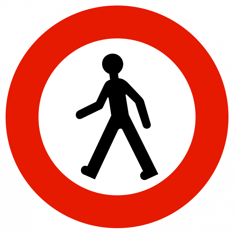 panneau-d-interdictionacces-interdit-aux-pietons-b9a Panneau D’interdiction B9A - Accès Interdit Aux Piétons