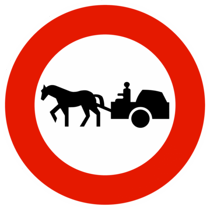 Panneau d'interdiction B9C - Accès interdit aux véhicules à traction animale