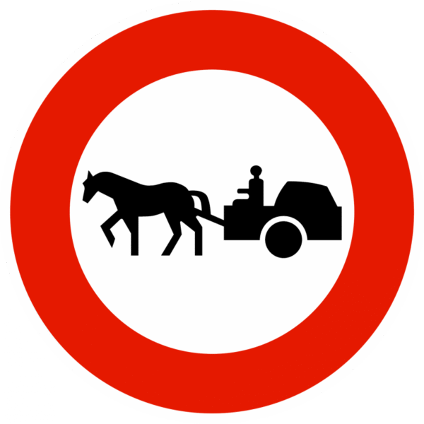 Panneau d'interdiction B9C - Accès interdit aux véhicules à traction animale