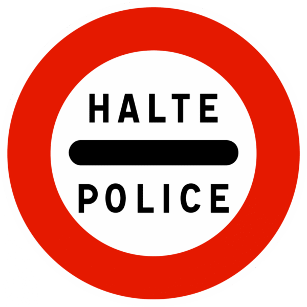 Panneau D'interdiction B5B - Arrêt Au Poste De Police