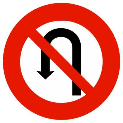 Panneau B2c – Interdiction de faire demi-tour