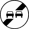 Panneau d'interdiction B34 - Fin d'interdiction de dépasser