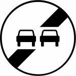 Panneau d'interdiction B34 - Fin d'interdiction de dépasser